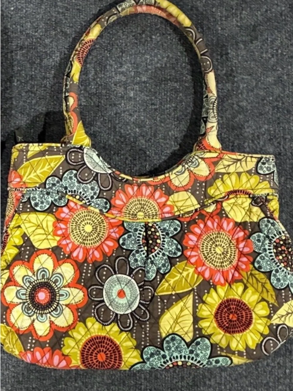 #68 - Vera Bradley FLOWER SHOWER Floral Quilted Tote Bag - Picture 1 of 6